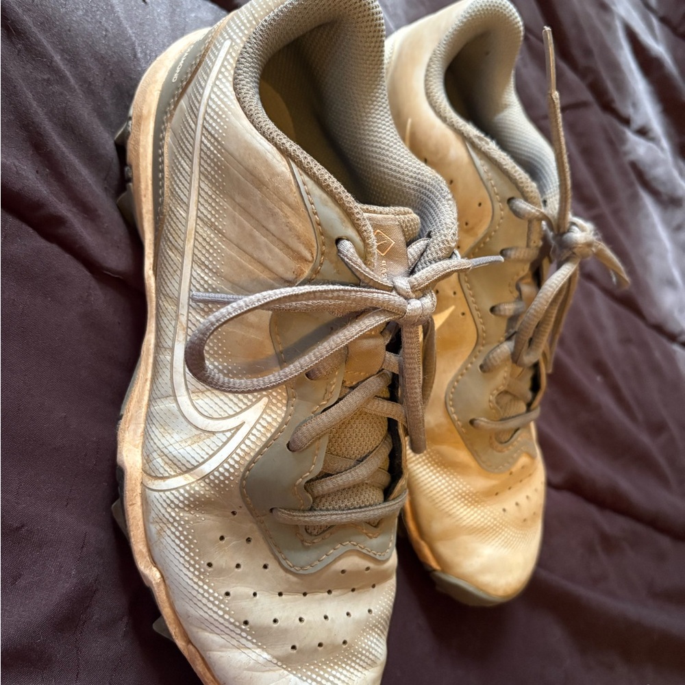 Nike Kids Beige and Gray Athletic Shoes